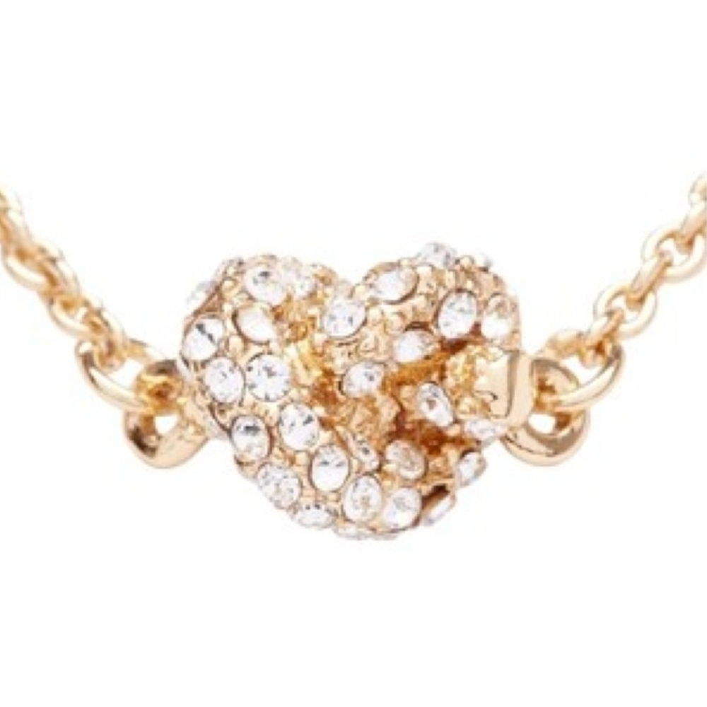 KATE SPADE Sailor's Knot Pave Pendant Gold-Tone Necklace - Picture 3 of 14